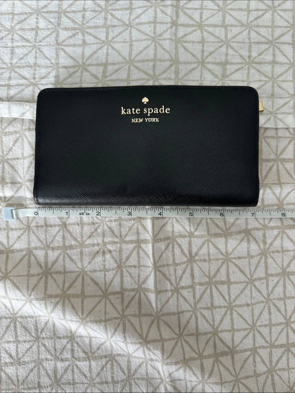 kate spade Black Saffiano Wallet with Gold Logo